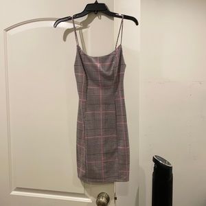 Super cute plaid and pink tight dress (used)